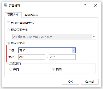 亿图自定义页面大小