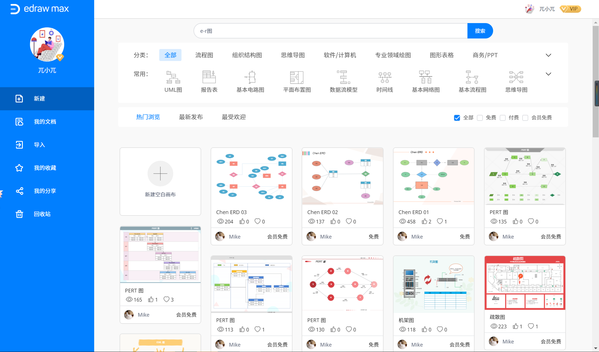 实体关系图新建